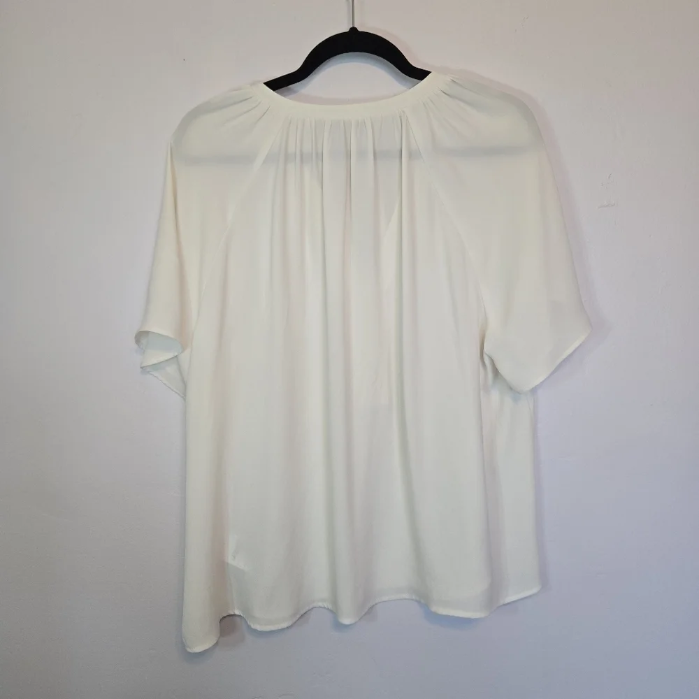 H&M Women's Medium White Tie Neck Blouse